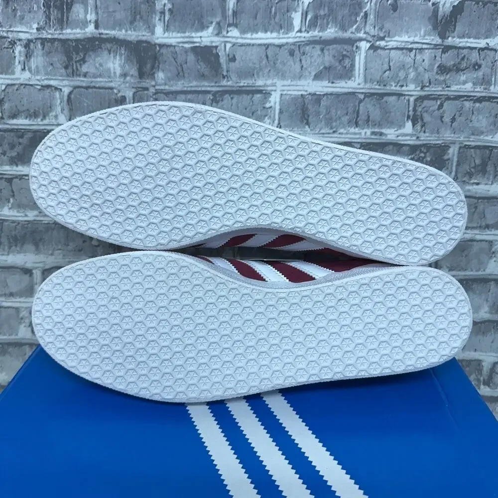 Adidas Gazelle Collegiate Burgundy Red White Sneakers B41645 Mens Size 12 New